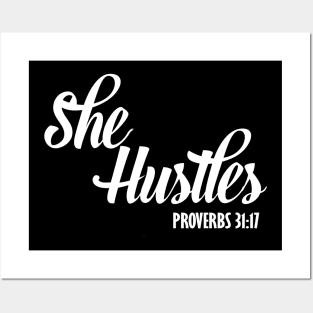 Proverbs 31 She Hustles Christian Posters and Art